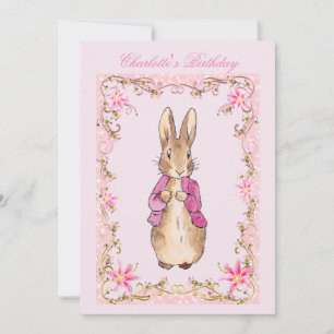 Invitation Peter le lapin rose