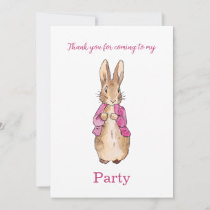 Invitation Peter le lapin rose veste Merci