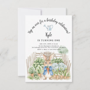 Invitation Peter Rabbit Chou Patch Légumes Anniversaire