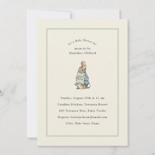Invitation Peter Rabbit Sage Green Baby shower Vintage