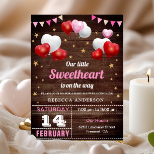 Invitation Petit amour Baby shower de la Saint Valentin