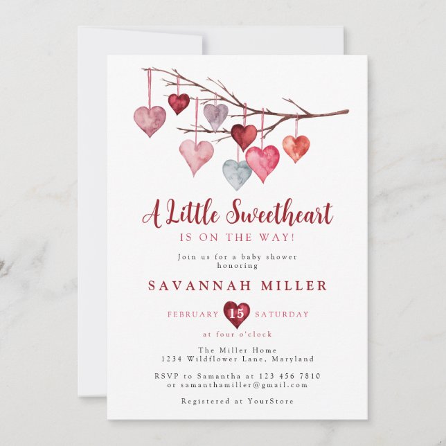 Invitation Petit amour Valentine Hearts Baby shower (Devant)