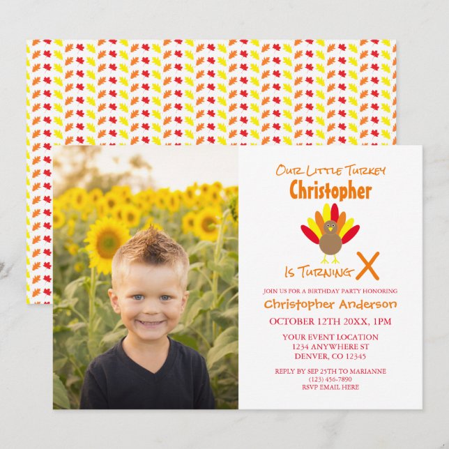 Invitation Petit Anniversaire de enfant turc (Devant / Derrière)