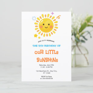 Invitation Petit Anniversaire de Soleil Joyeux Fête du Soleil