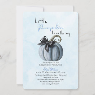 Invitation Petit arc citrouille rose en chemin