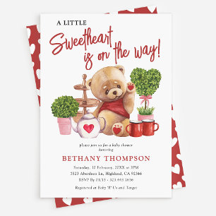 Invitation Petit Baby shower amoureux de la Saint-Valentin