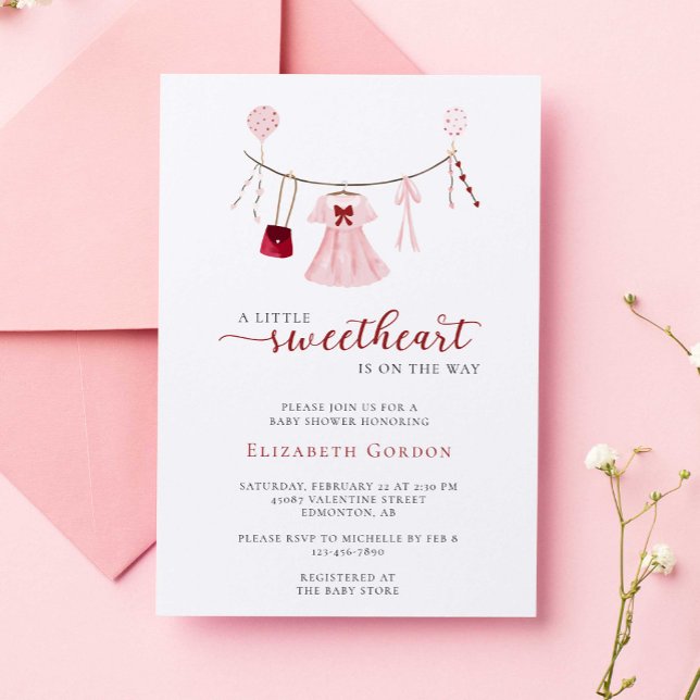 Invitation Petit Baby shower amoureux Valentine Cute (Créateur téléchargé)