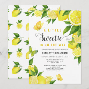 Invitation Petit Baby shower aux agrumes de citron doux