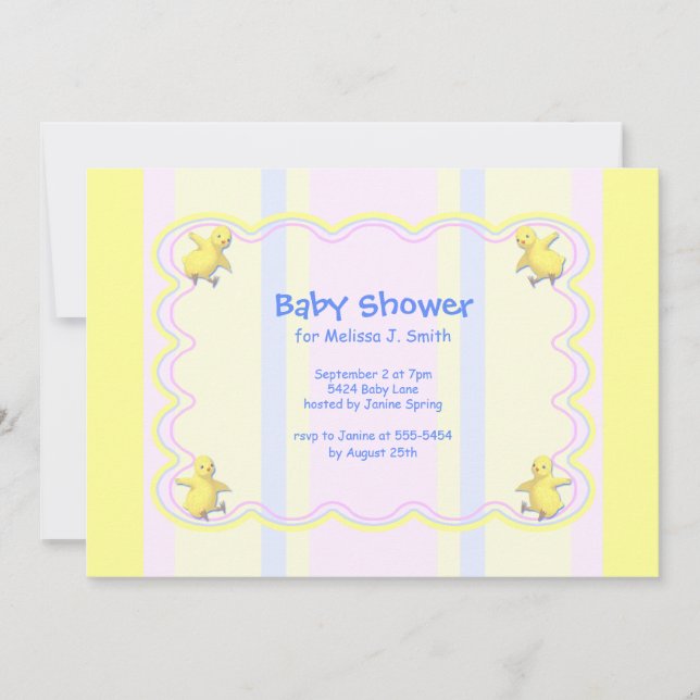 Invitation Petit Baby shower aux poulets (Devant)