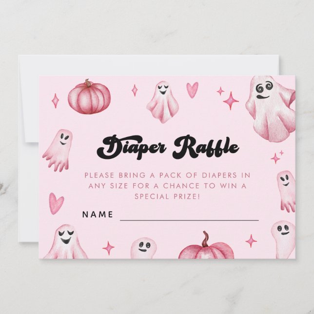 Invitation Petit Baby shower Boo Fantôme rose Repas de couche (Devant)