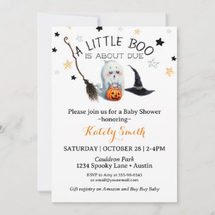 Invitation Petit Baby shower Boo Homoween neutre pour le genr