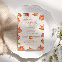 Petit Baby shower Citrouille Chute Brûlé Orange