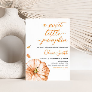 Invitation Petit Baby shower Citrouille de automne minimalist