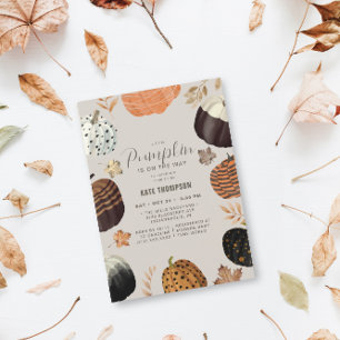 Invitation Petit Baby shower Citrouille unique, peint à l'aut