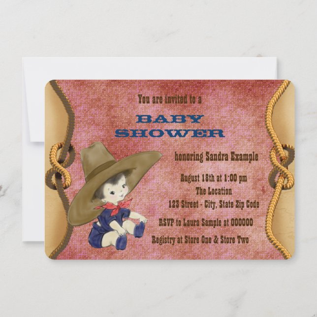 Invitation Petit Baby shower Cowboy (Dos)