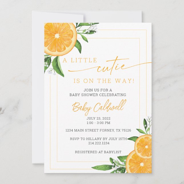 INVITATION PETIT BABY SHOWER CUTIE (Devant)