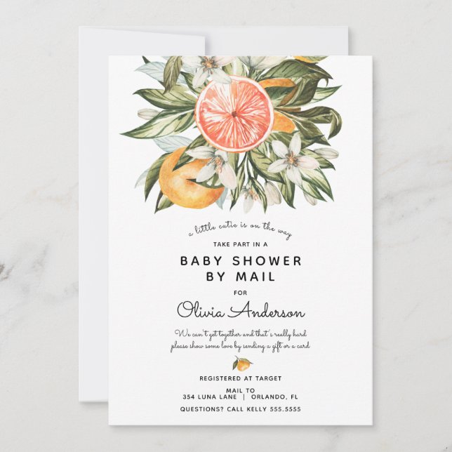 Invitation Petit Baby shower Cutie Par Courrier (Devant)