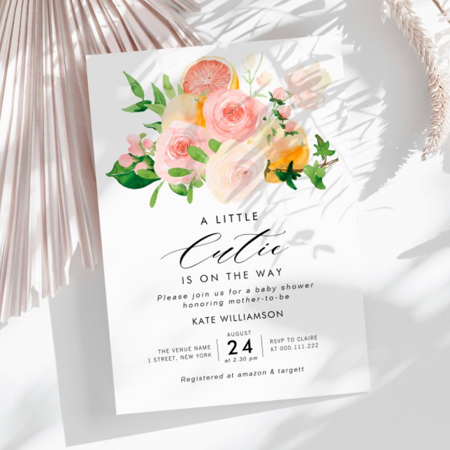 Invitation petit baby shower d'agrumes d'aquarelle (Créateur téléchargé)