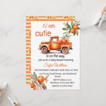 petit baby shower d'agrumes de camion orange