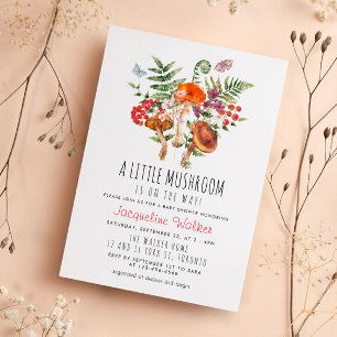 Invitation Petit Baby shower d'automne de champignons