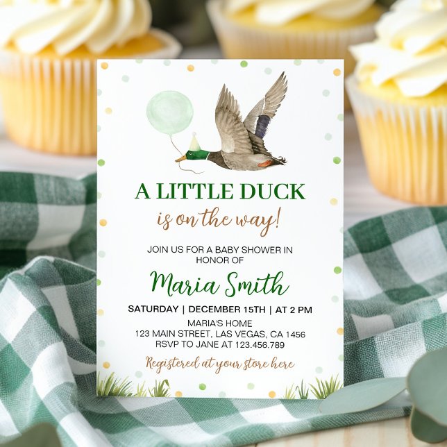 Invitation Petit Baby shower de canard de Mallard (Créateur téléchargé)