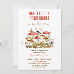 Invitation Petit Baby shower de champignons