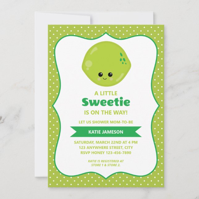 Invitation Petit Baby shower de chaux doux (Devant)