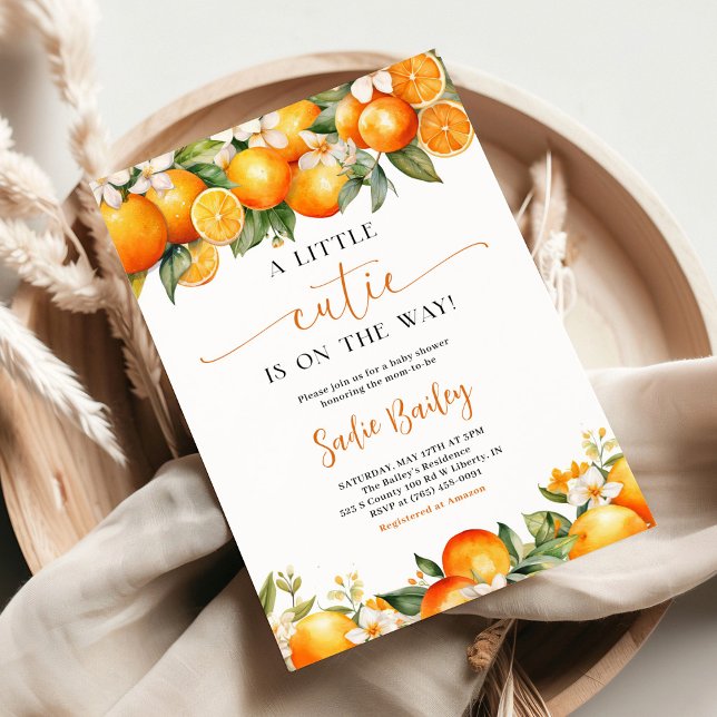 Invitation Petit Baby shower de Citrus orange Cutie (Créateur téléchargé)