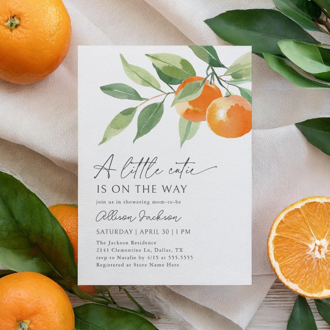 Invitation Petit Baby shower de Citrus orange Cutie (Créateur téléchargé)