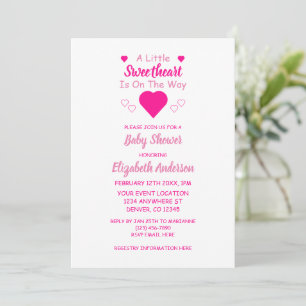 Invitation Petit Baby shower de coeur