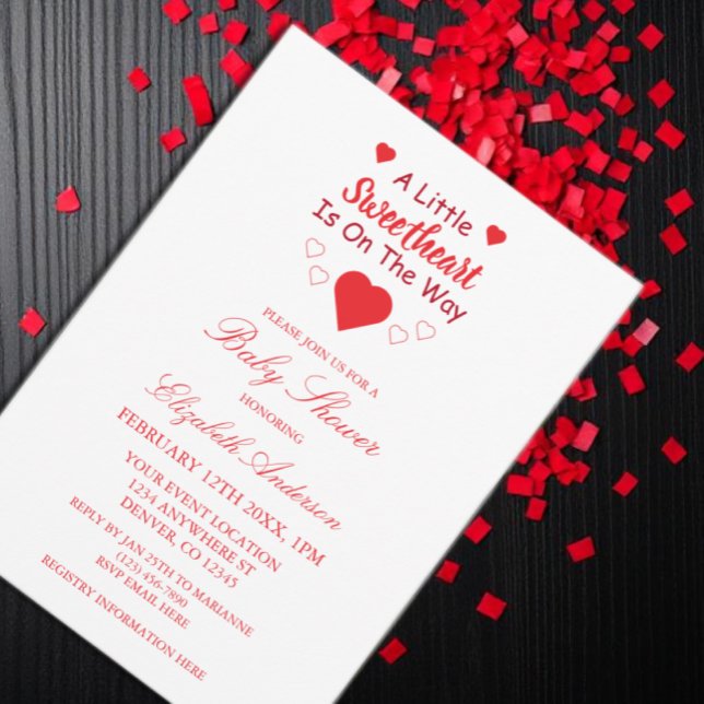 Invitation Petit Baby shower de coeur (Créateur téléchargé)