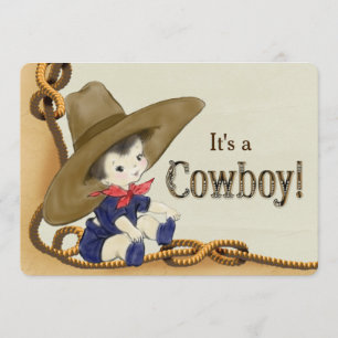 Invitation Petit baby shower de cowboy