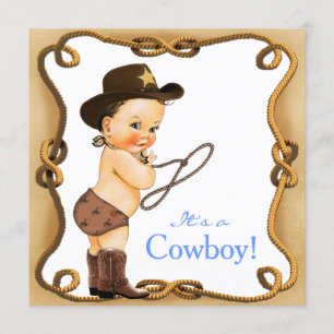 Invitation Petit Baby shower de Cowboy