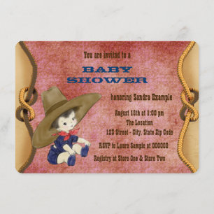 Invitation Petit baby shower de cowboy