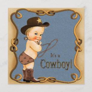 Invitation Petit Baby shower de Cowboy