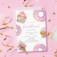 Petit Baby shower de cupcake rose et de beigne