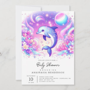 Invitation Petit Baby shower de dauphin magique