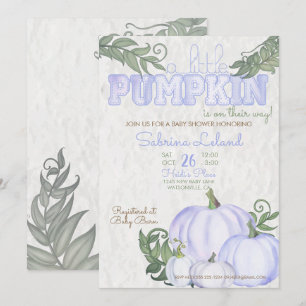 Invitation Petit Baby shower de fille Citrouille pourpre