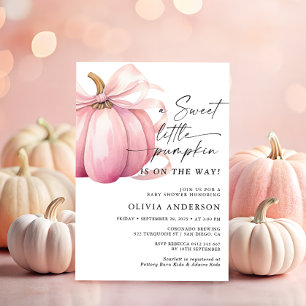 Invitation Petit Baby shower de fille rose Citrouille