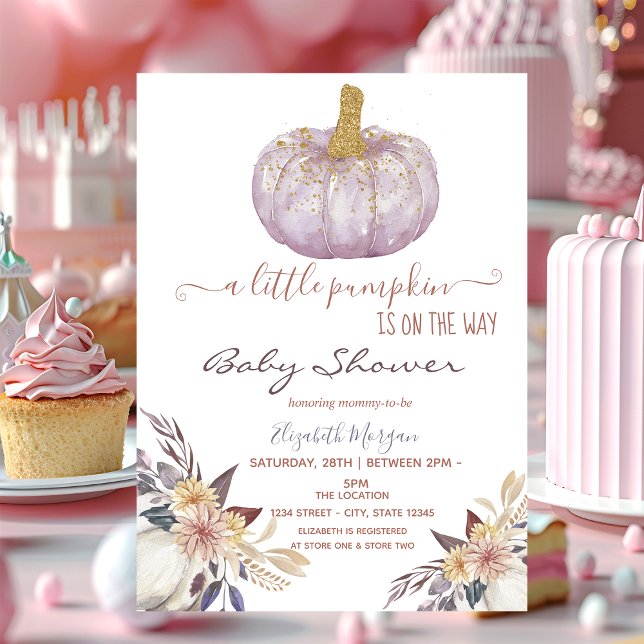 Invitation Petit Baby shower de fleurs Citrouilles de Parties (Créateur téléchargé)