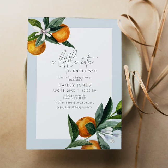 Invitation Petit Baby shower De Fruits Orange Citrus (Créateur téléchargé)