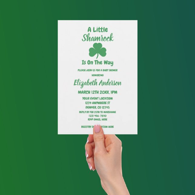 Invitation Petit Baby shower de la Saint Patrick Shamrock (Créateur téléchargé)