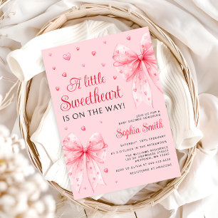 Invitation Petit Baby shower de Saint-Valentin petit coeur ro