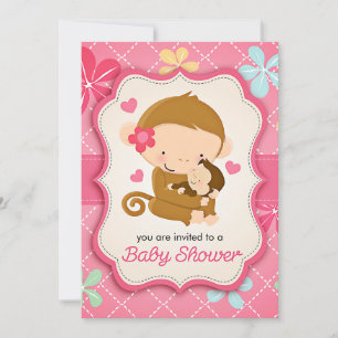 Invitation Petit Baby shower de singe