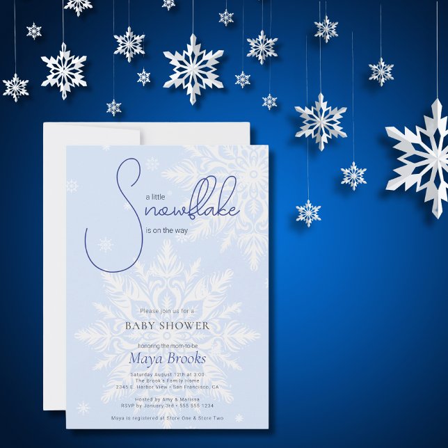 Invitation Petit Baby shower de Snowflake Blue Boy (Créateur téléchargé)