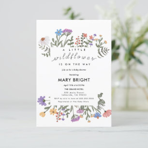 Invitation Petit Baby shower de terrain à thème de fleurs du