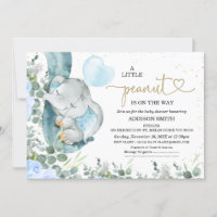 Petit Baby shower d'éléphant de feuillage floral d