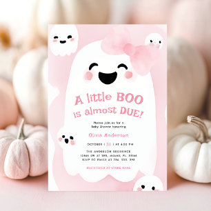 Invitation Petit Baby shower d'Halloween de Boo fantôme