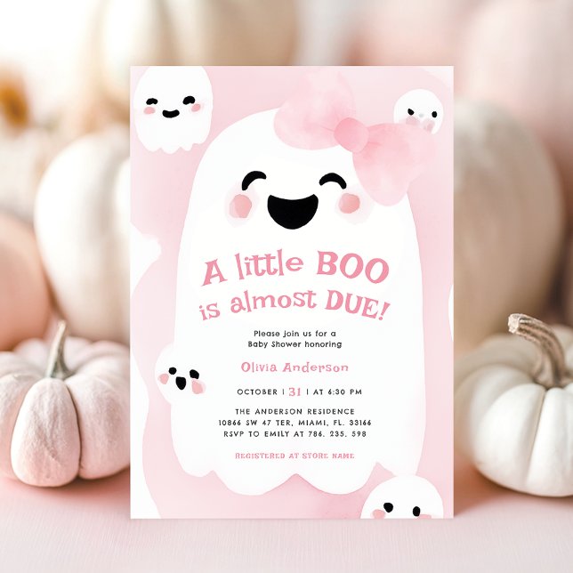 Invitation Petit Baby shower d'Halloween de Boo fantôme (Créateur téléchargé)