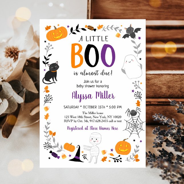 Invitation Petit Baby shower d'Halloween de fantôme de Boo (Créateur téléchargé)